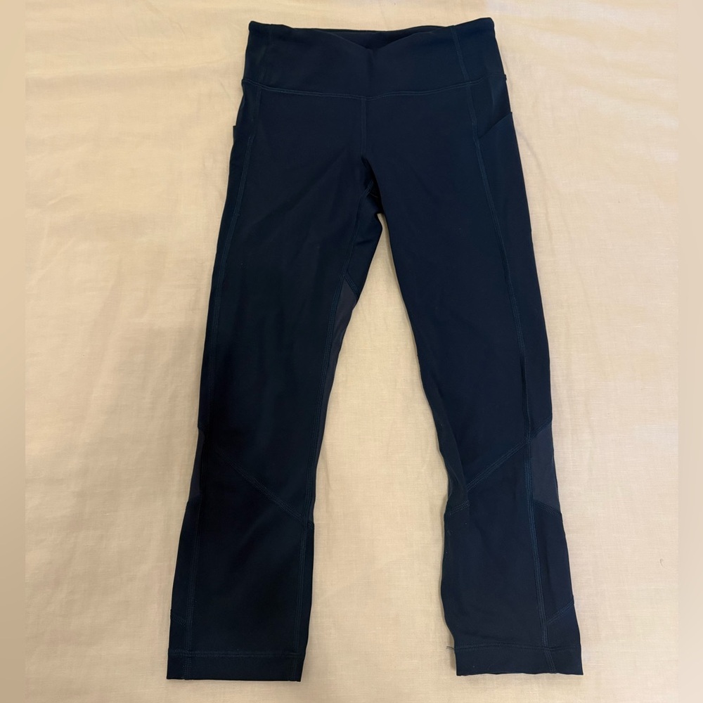 Lululemon Pace Rival Crop Full-On Luxtreme 22" inch inseam. True Navy 
Size 4